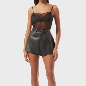 WeWoreWhat Flare Leather Shorts